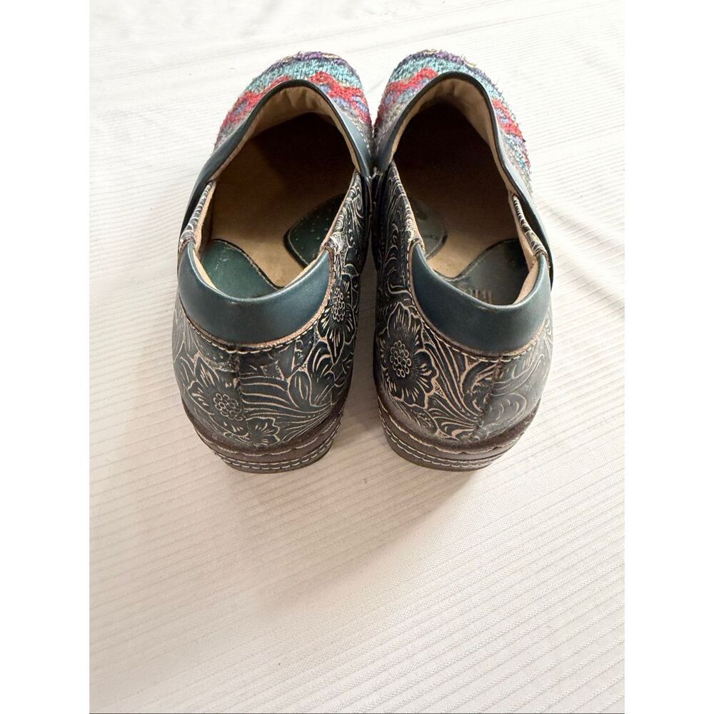 L'Artiste by Spring Step Zagabank Woven Leather Clogs Size 38 US 8 - Picture 2 of 9